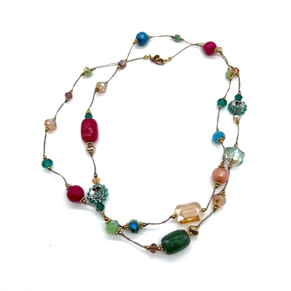 Premier Designs Multi color Mixed Crystal Long Necklace
